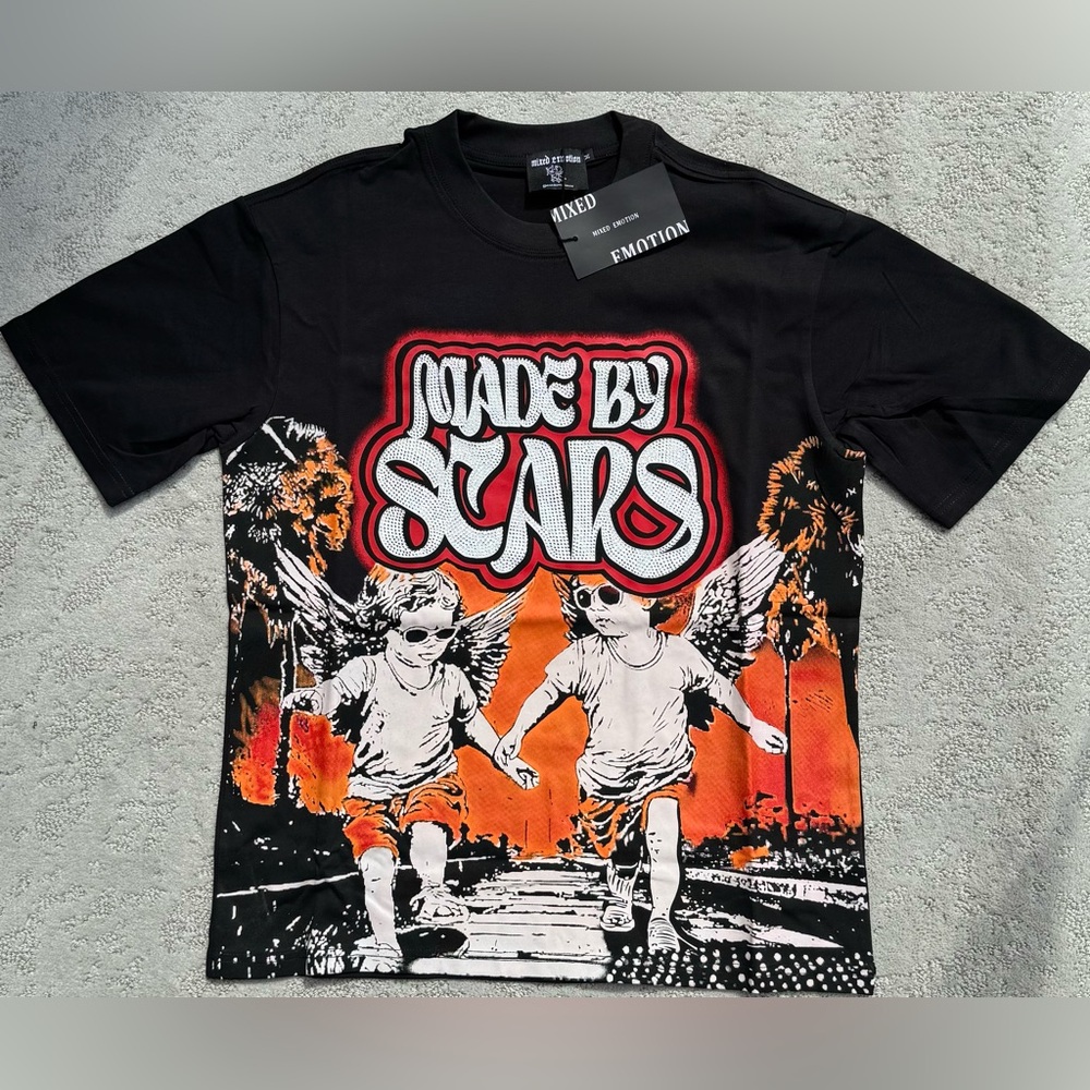 Mixed Emotion Rhinestone Made By Scars shirt size Medium
